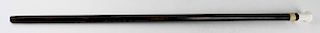 mid- 19th c UVM president Rev John B Wheeler (1789- 1862) ivory tipped rosewood cane, with old note,