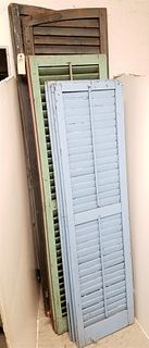 LOT 3 SETS SHUTTERS 74"H X 18 1/2"W, 64"H X 17"W AND 59 1/2"H X 16"W