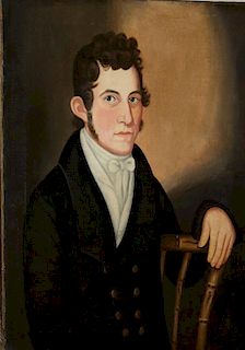 Zedekiah Belknap (Vermont 1781-1858) Portrait of a gentleman o/c 30 x 24"  conserved and relined