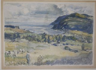 George Hand Wright (American 1872-1951) St Lawrence watercolor 9 x 11" signed lower right margin