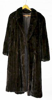 mid 20th c full length mink coat, size 4