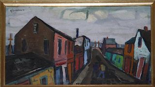 Gerrit Hondius (American 1891-1970) Provincetown w/c and gouache 5 x 8" signed upper left