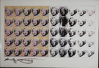 Andy Warhol (American 1928-1987) Marilyn Diptych- Shorewood Reproductions poster -studio signed by A
