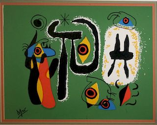 Joan Miro (Spanish 1893-1983) Abstract lithograph signed in plate 11 x 14"