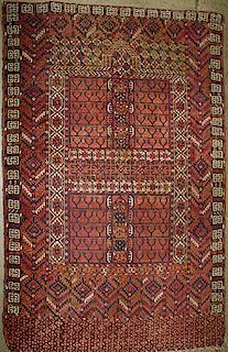 late 19th c Tekke or Ersari hatchlou prayer rug (see Oriental Rugs by Janice Herbert plate 78. p 111