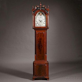 Samuel Harley Mahogany and Oak Tall Case Clock