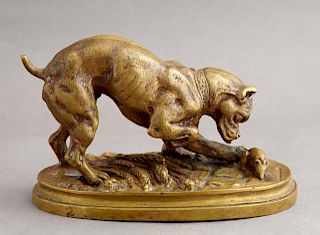 Henri Emile Adrien Trodoux, "Boxer Dog and a Rat,"