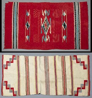 Two Navajo Double Sided Saddle Blankets, 19th c.,