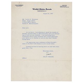 John F. Kennedy Typed Letter Signed as Senator