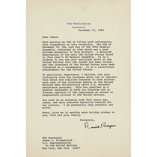 Ronald Reagan Typed Letter Signed as President