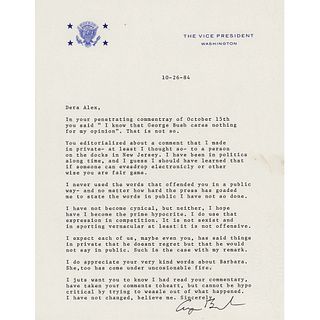 George Bush Typed Letter Signed as Vice President