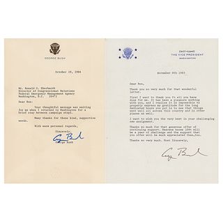 George Bush (2) Typed Letters Signed as Vice President
