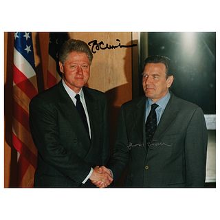 Bill Clinton and Gerhard Schroder Signed Photograph