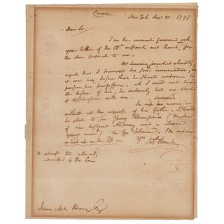 Alexander Hamilton Autograph Letter Signed