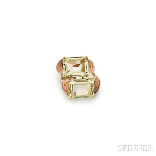 14kt Gold and Citrine Bypass Ring