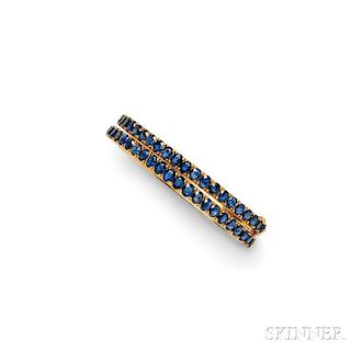 Pair of 18kt Gold and Sapphire Bracelets