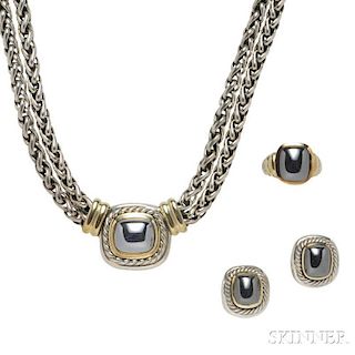 14kt Gold, Sterling Silver, and Hematite Suite, David Yurman