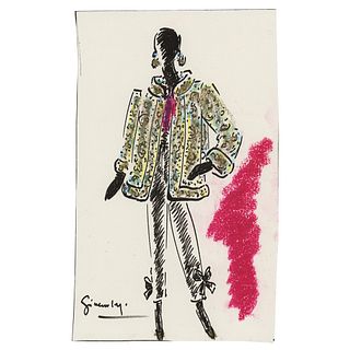 Hubert de Givenchy Signed Sketch