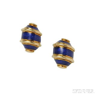 18kt Gold and Enamel Earrings, Schlumberger for Tiffany & Co.
