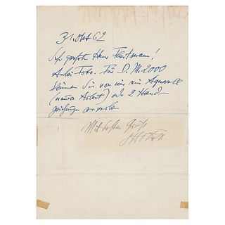 Otto Dix Autograph Letter Signed
