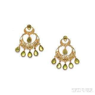 18kt Gold and Peridot Earrings
