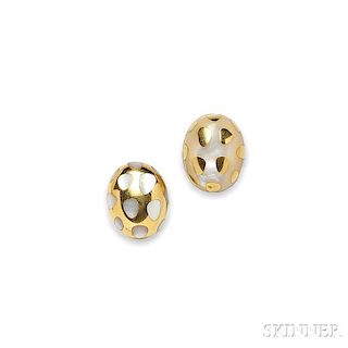 18kt Gold and Mother-of-pearl Earclips, Tiffany & Co.
