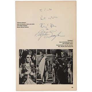 Elizabeth Taylor and Richard Burton Signed Book Page