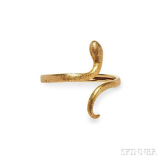 18kt Gold Snake Bangle