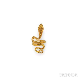 22kt Gold Snake Ring, Lalaounis