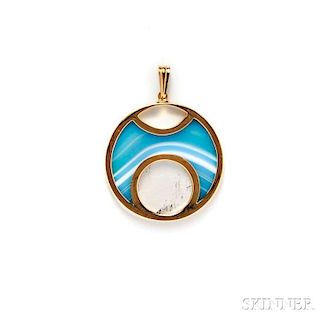 18kt Gold and Hardstone Pendant