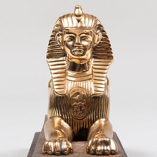 Modern Gilt Metal Model of a Sphinx