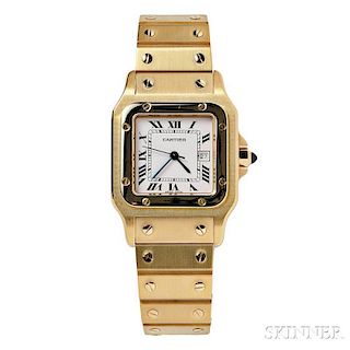 18kt Gold "Santos" Wristwatch, Cartier