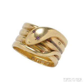 Victorian 18kt Gold Snake Ring