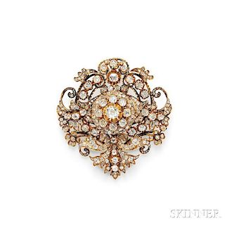 Antique 18kt Gold and Diamond Pendant/Brooch