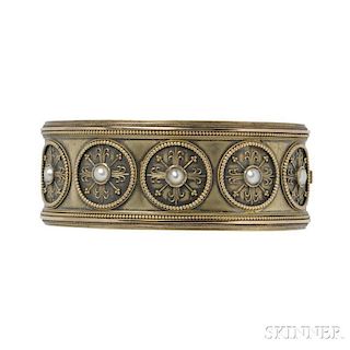 Antique Gold and Split Pearl Bracelet