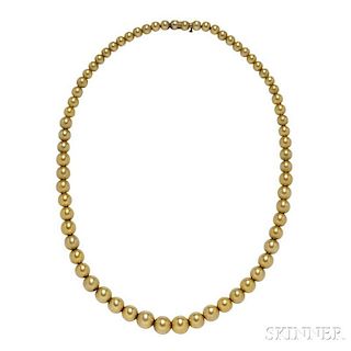 Antique Gold Bead Necklace, Eckfeldt & Ackley