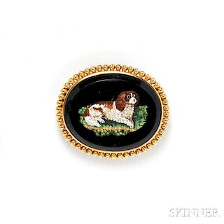 Antique Gold and Micromosaic Brooch,