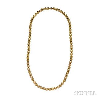 Antique 14kt Gold Bead Necklace