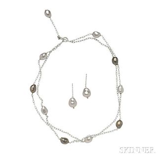18kt White Gold Necklace and Earrings, Roberto Coin