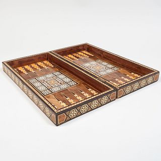 Moroccan Inlaid Game Board and Portable Train Set