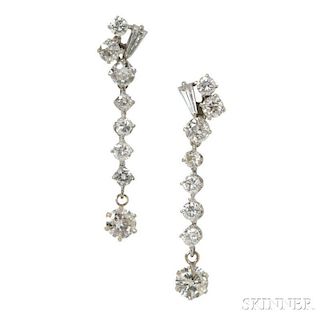 White Gold and Diamond Day/Night Earrings