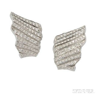 18kt White Gold and Diamond Earrings, Damiani