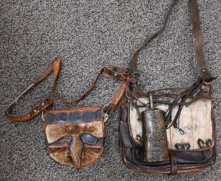 Two Leather and Hide Satchel Bags