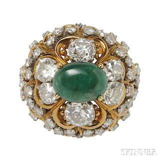 Emerald and Diamond Dome Ring, David Webb