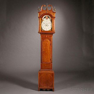 Elaborately Inlaid Mahogany Tall Clock