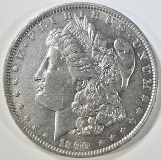 1890-O MORGAN DOLLAR AU