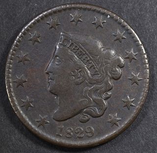 1829 LG LETTERS LARGE CENT  VF