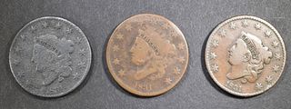 LOT OF 3 LARGE CENTS: