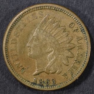 1863 INDIAN HEAD CENT XF