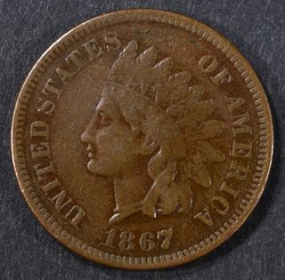 1867 INDIAN HEAD CENT FINE